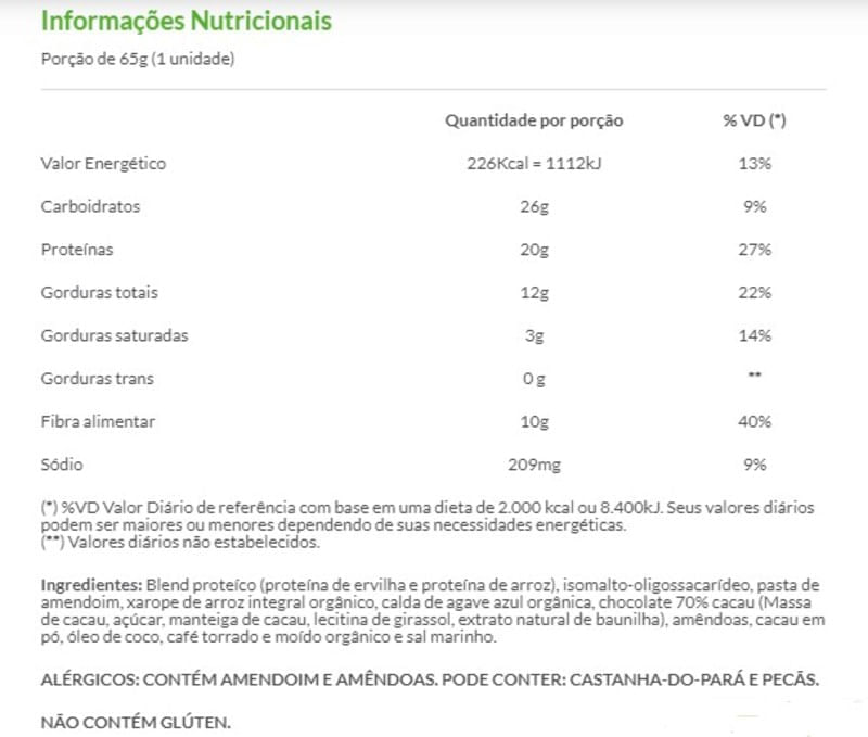 Informações nutricionais