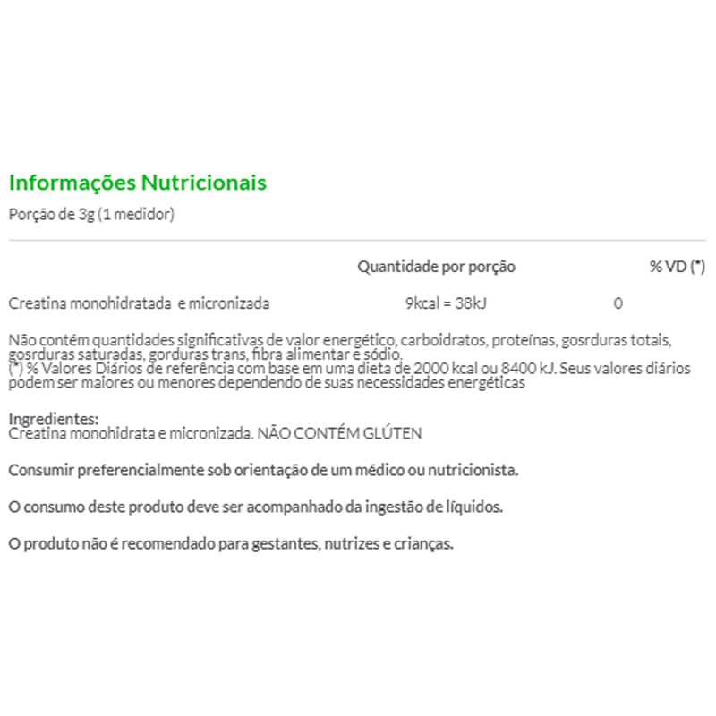 Informações nutricionais