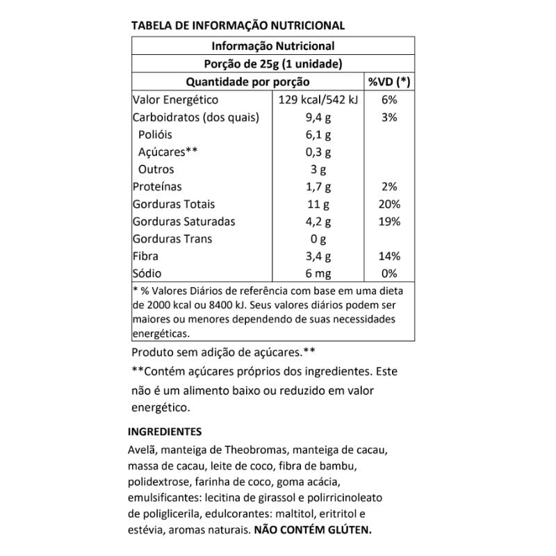 Informações nutricionais