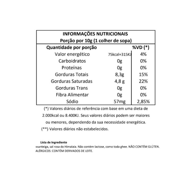 Informações nutricionais