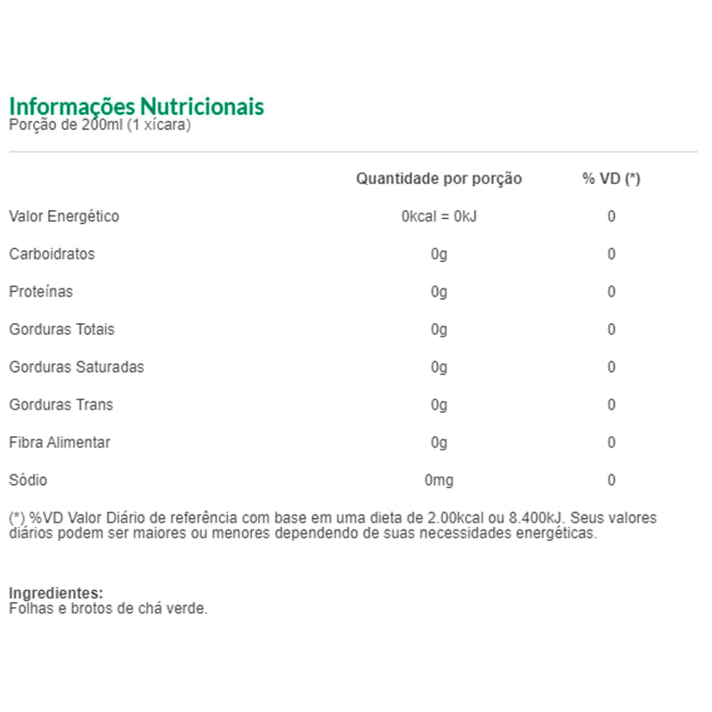 Informações nutricionais