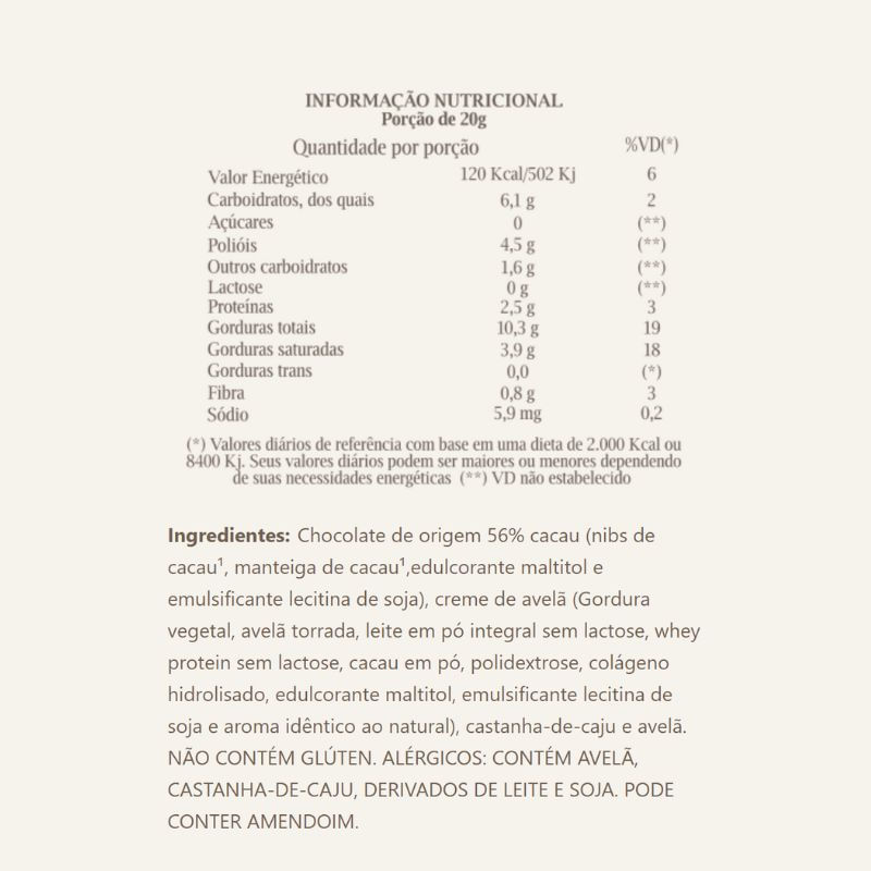 Informações nutricionais