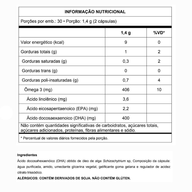 Informações nutricionais