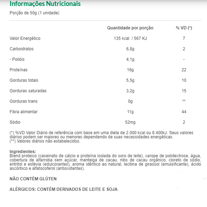 Informações nutricionais