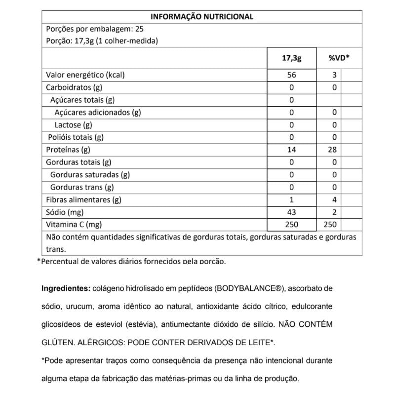 Informações nutricionais