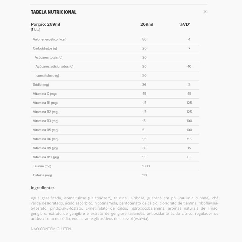 Informações nutricionais