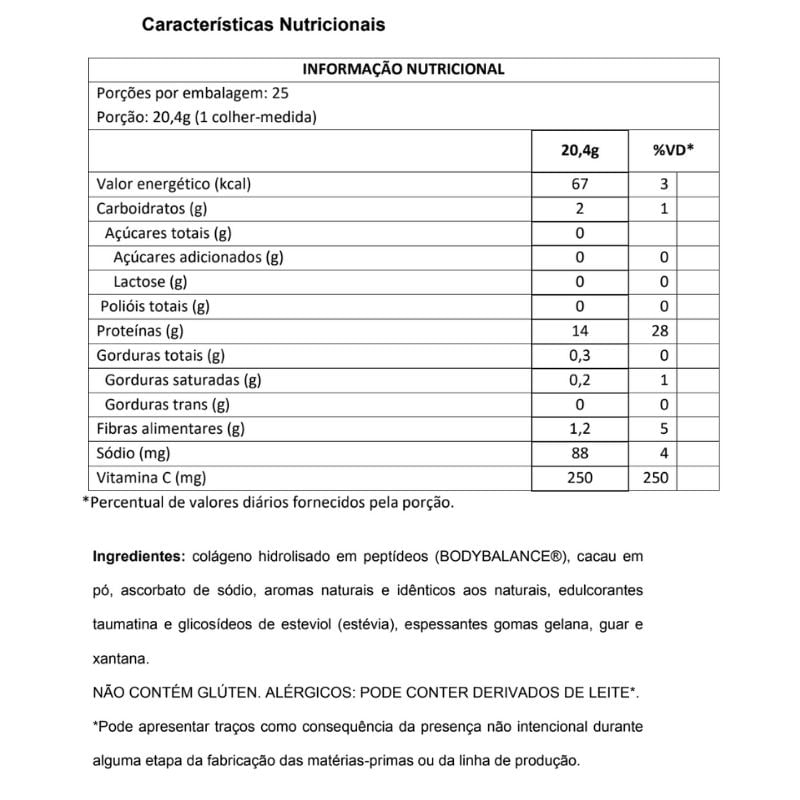 Informações nutricionais