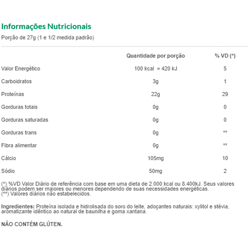 Informações nutricionais