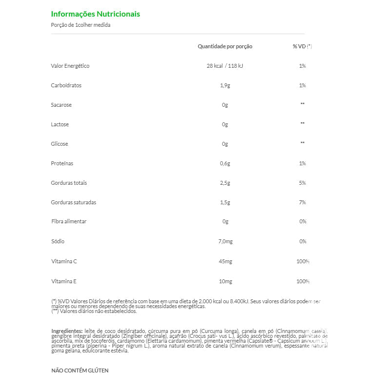 Informações nutricionais