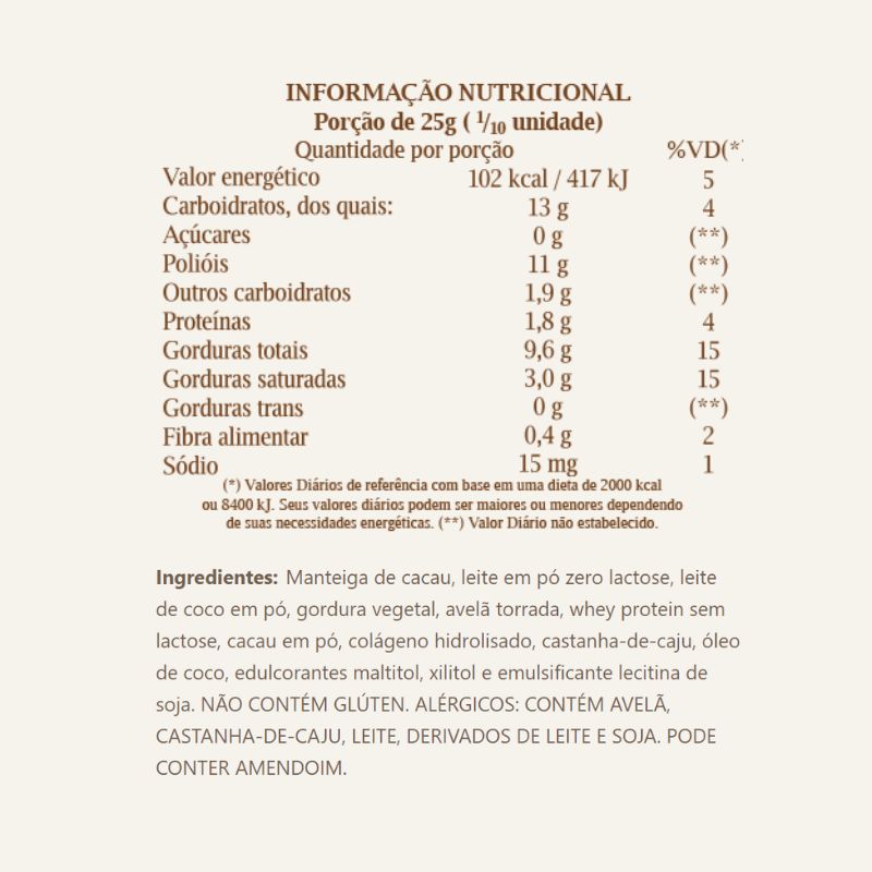 Informações nutricionais