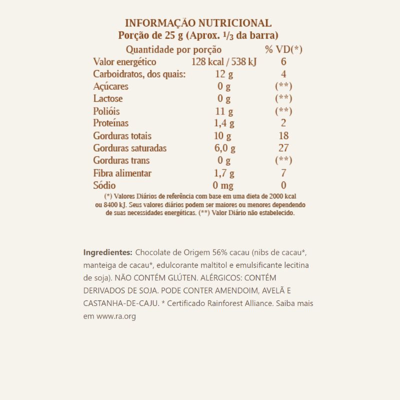 Informações nutricionais