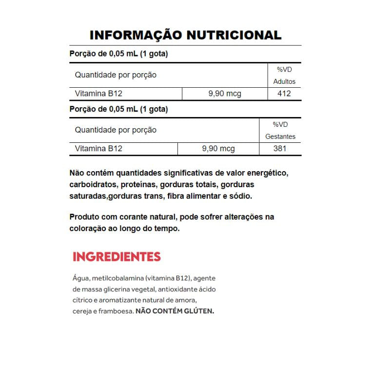 Informações nutricionais