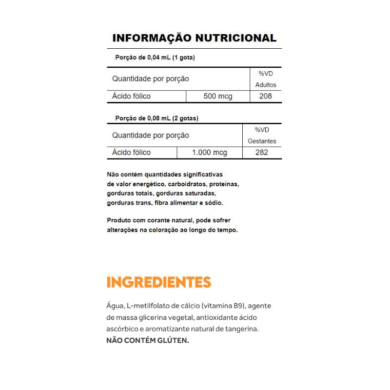 Informações nutricionais