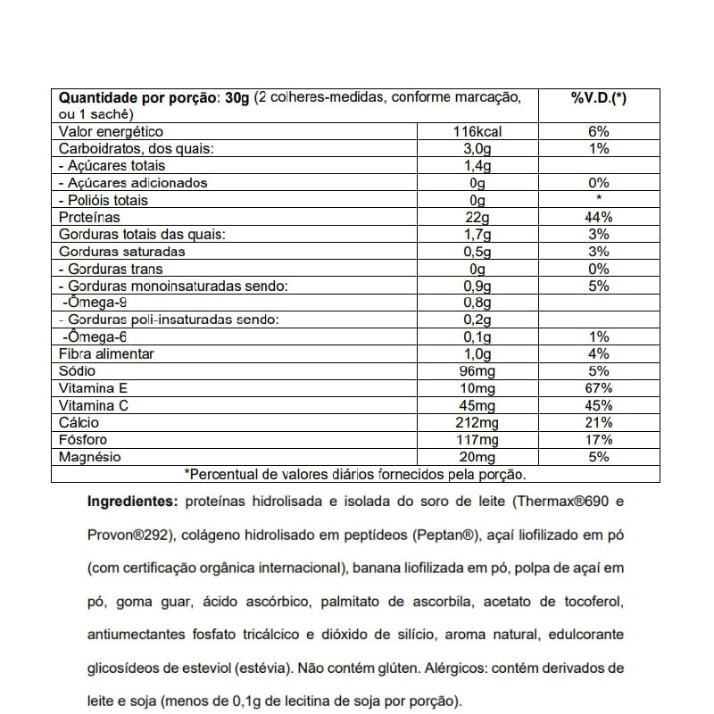 Informações nutricionais