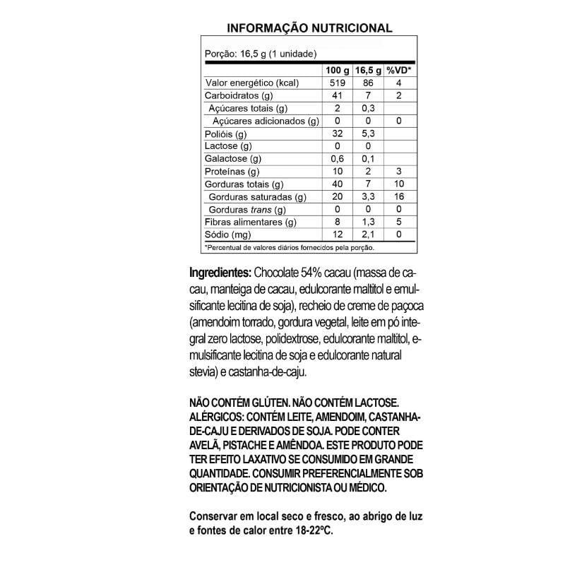 Informações nutricionais