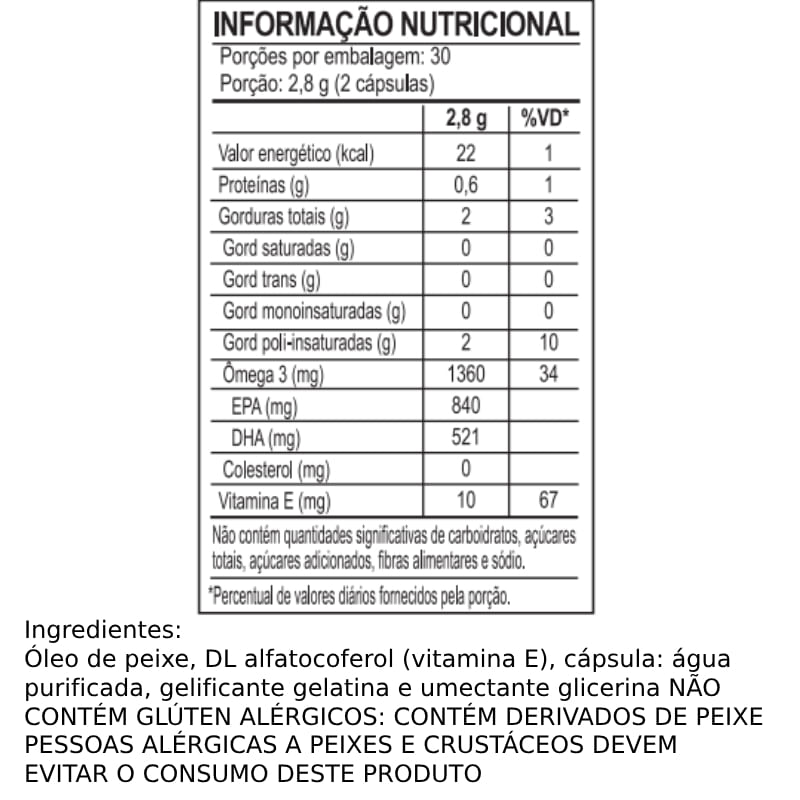 Informações nutricionais