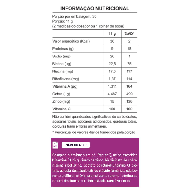 Informações nutricionais