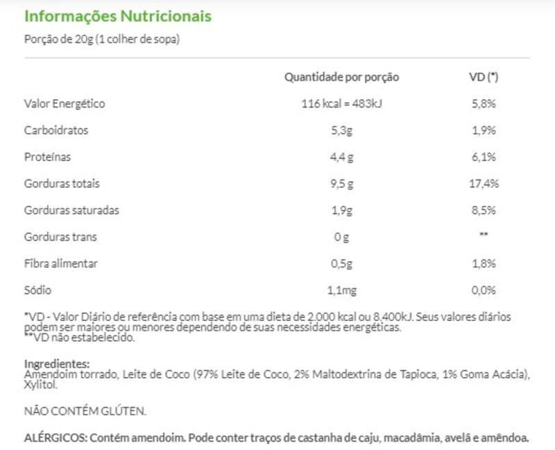 Informações nutricionais