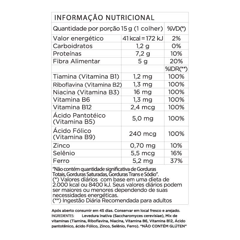 Informações nutricionais