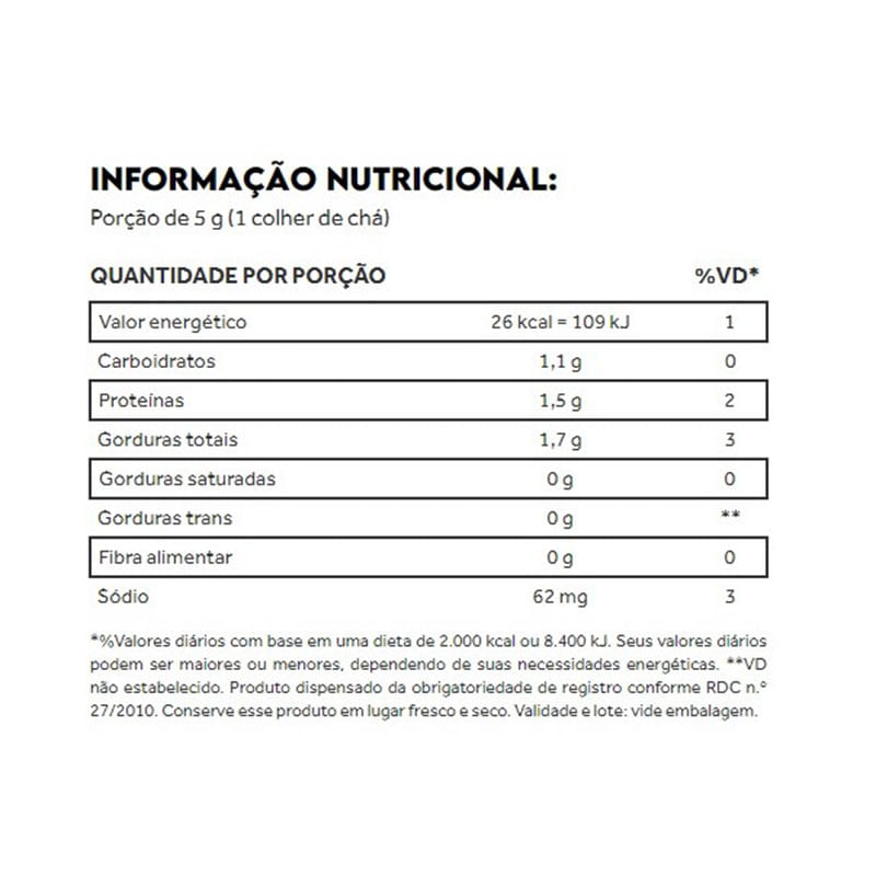 Informações nutricionais