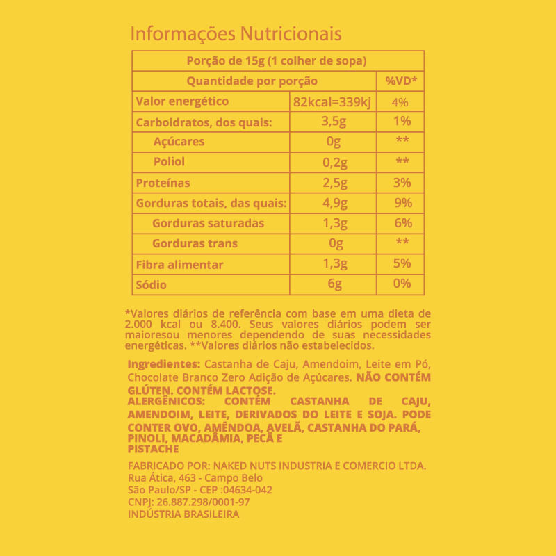 Informações nutricionais