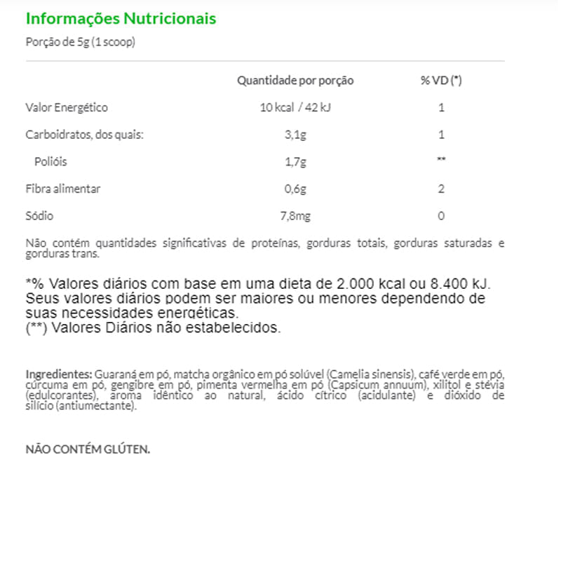 Informações nutricionais