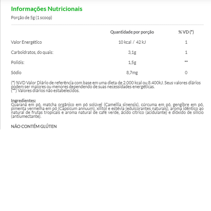 Informações nutricionais