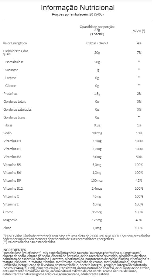 Informações nutricionais