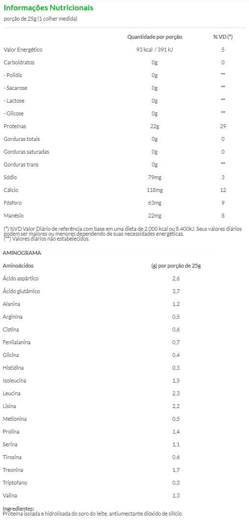 Informações nutricionais