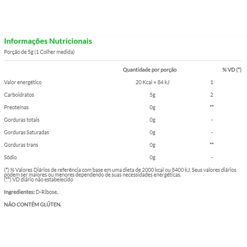 Informações nutricionais