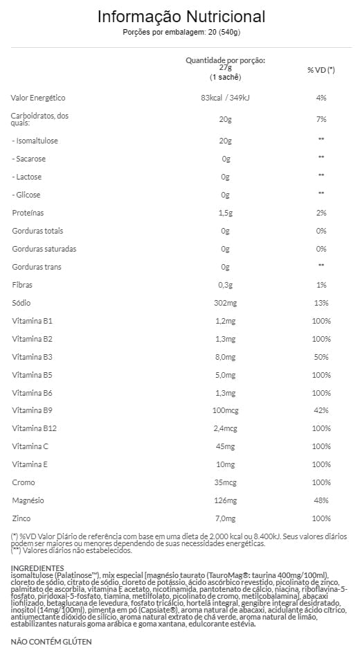 Informações nutricionais