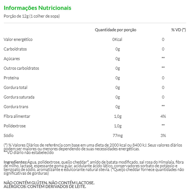 Informações nutricionais