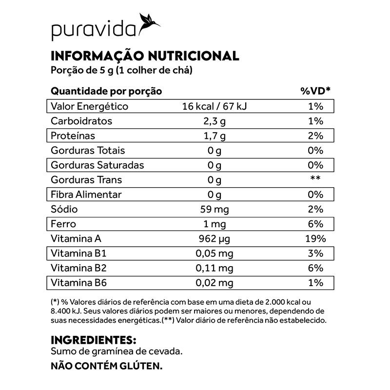 Informações nutricionais