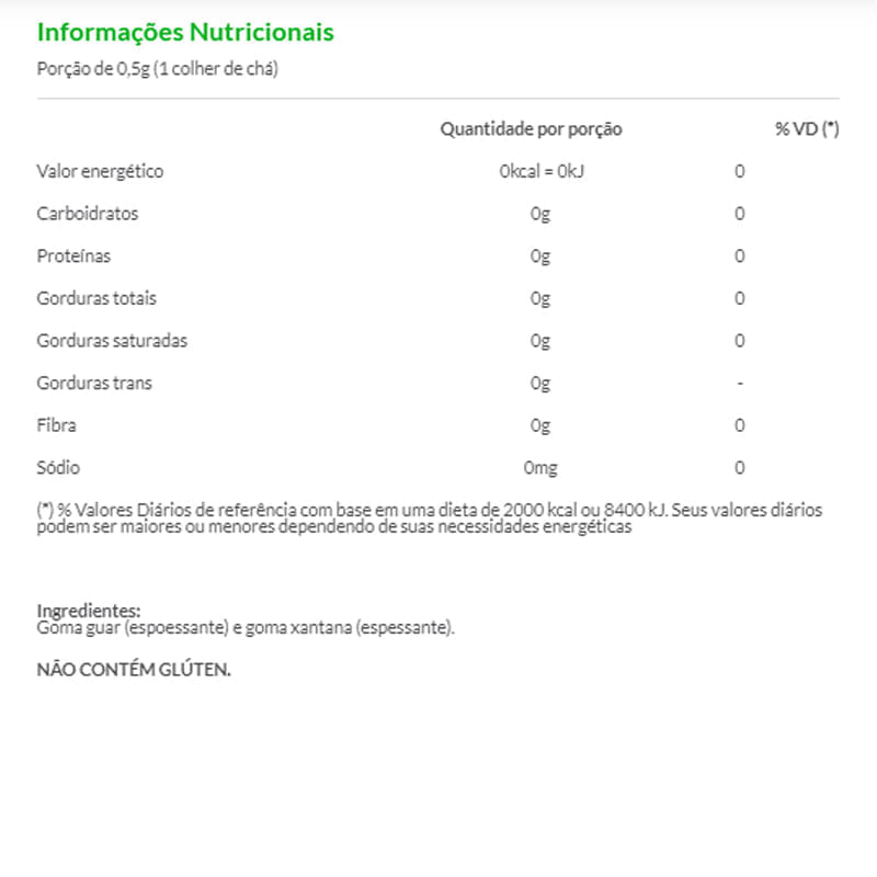 Informações nutricionais