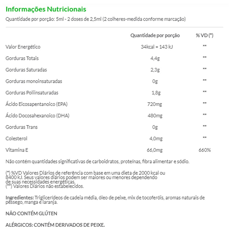 Informações nutricionais