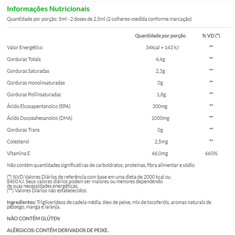 Informações nutricionais