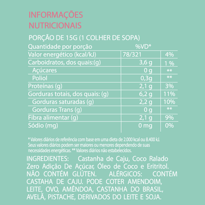 Informações nutricionais