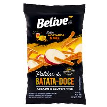 Snacks de Batata Doce Sabor Mostarda e Mel 35g - Belive