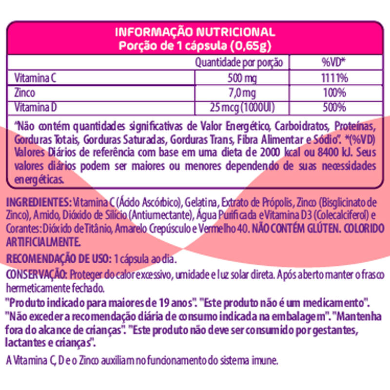 Informações nutricionais