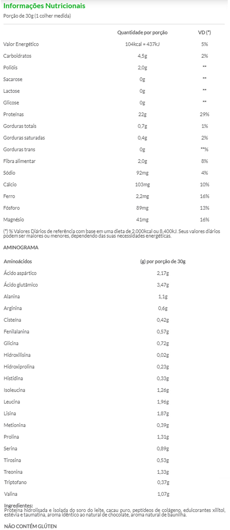 Informações nutricionais