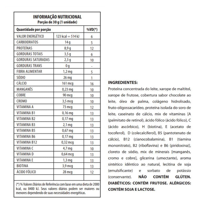 Informações nutricionais