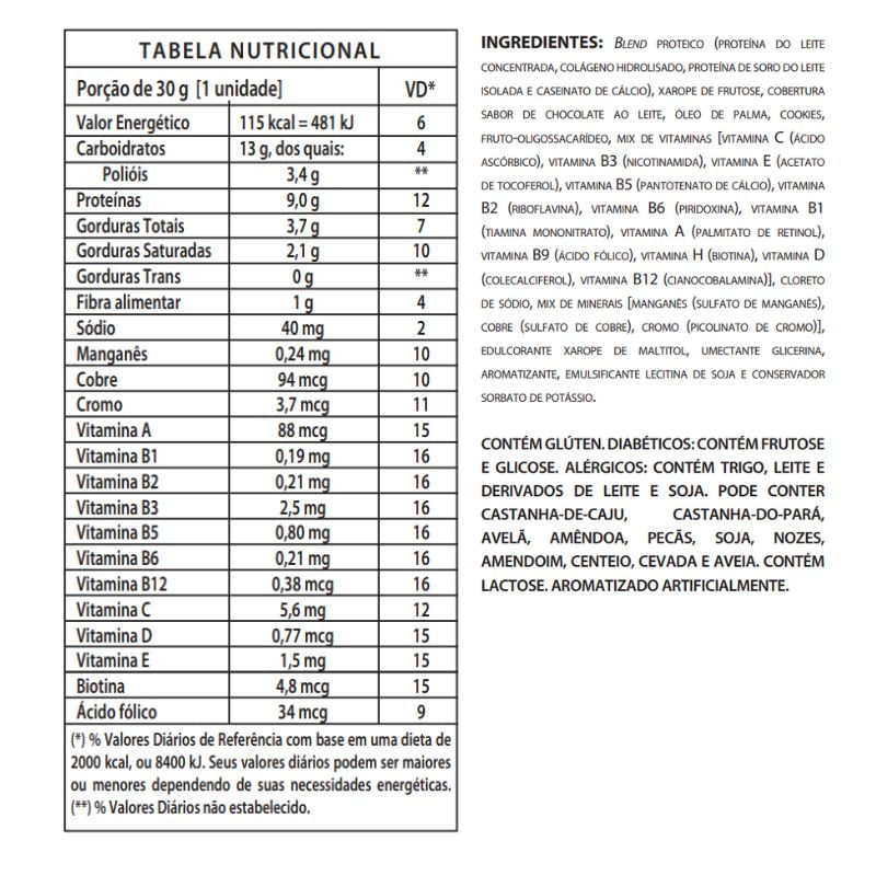 Informações nutricionais