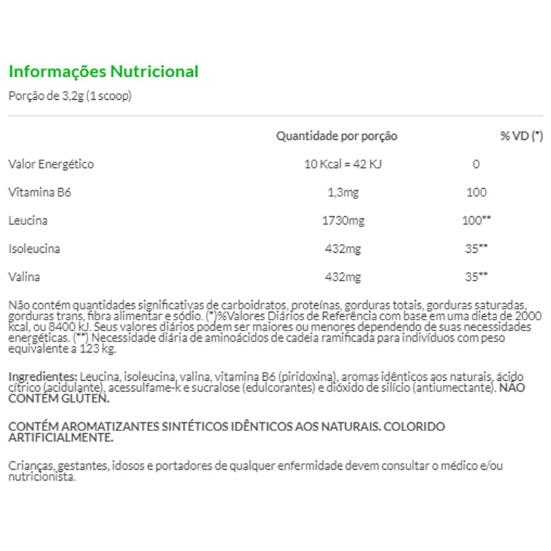 Informações nutricionais