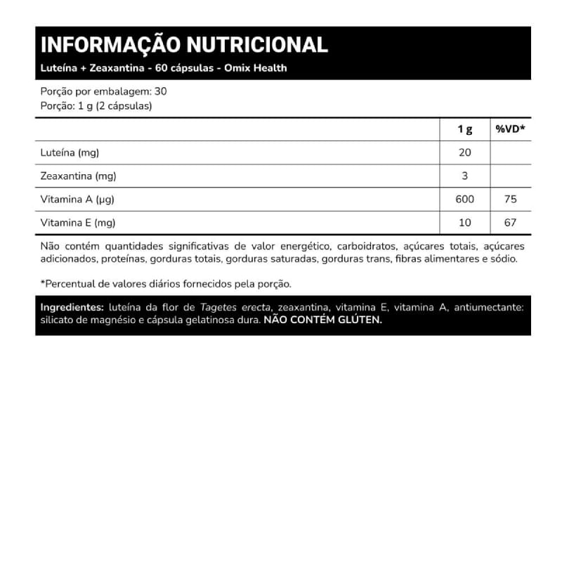 Informações nutricionais