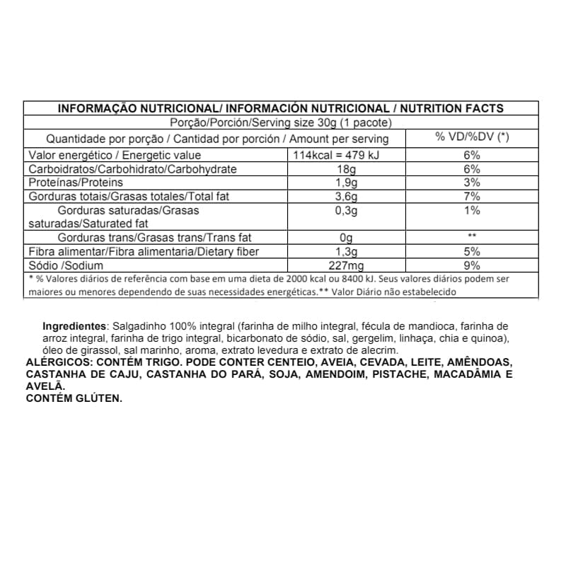 Informações nutricionais