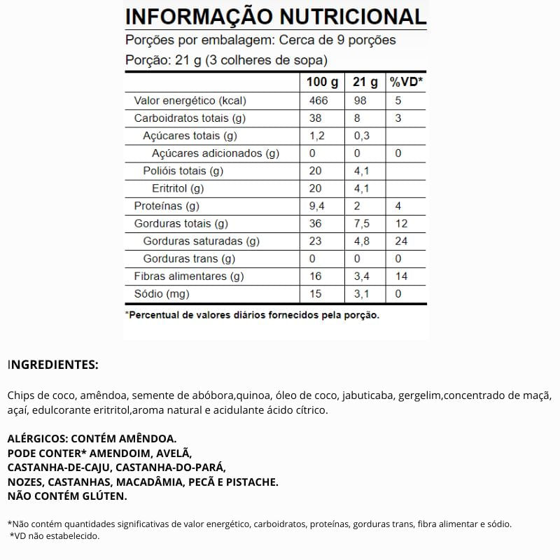 Informações nutricionais