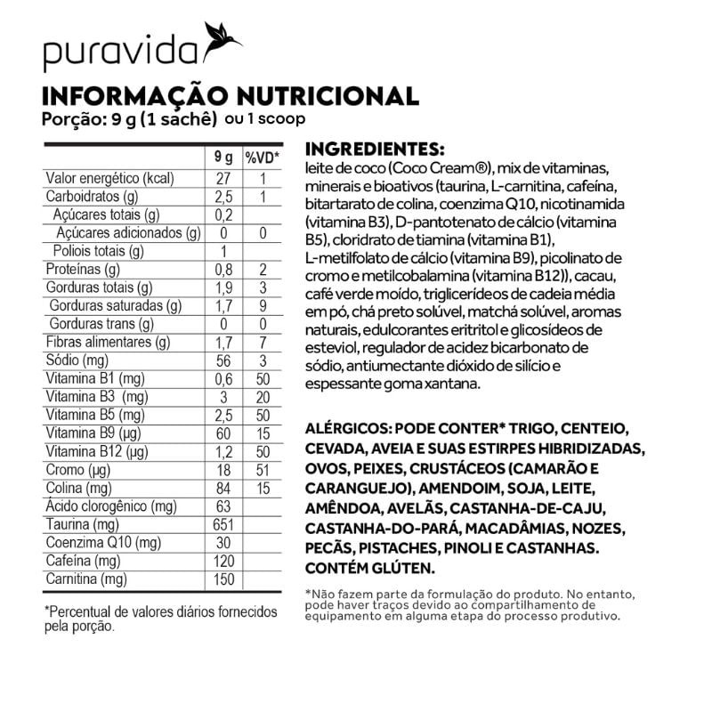 Informações nutricionais