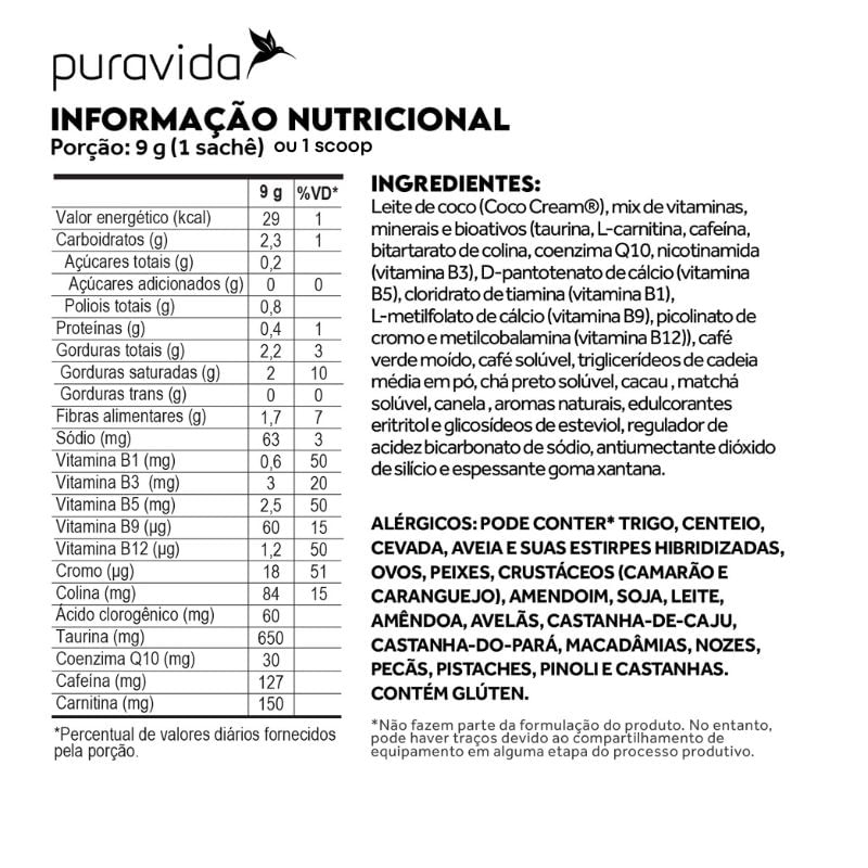 Informações nutricionais