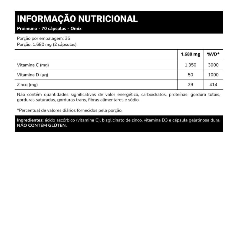 Informações nutricionais