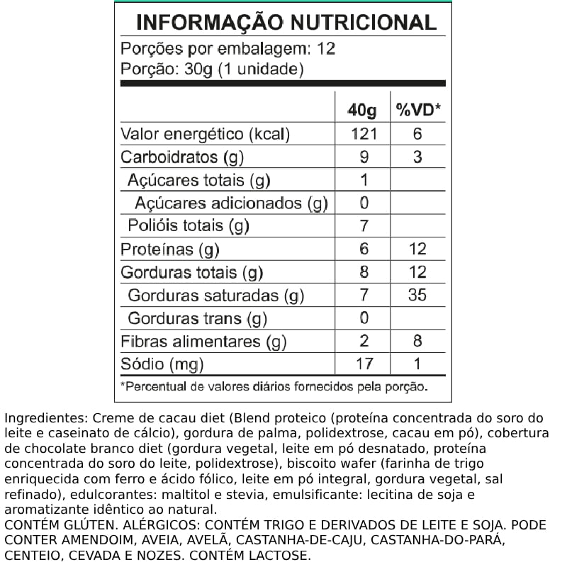 Informações nutricionais